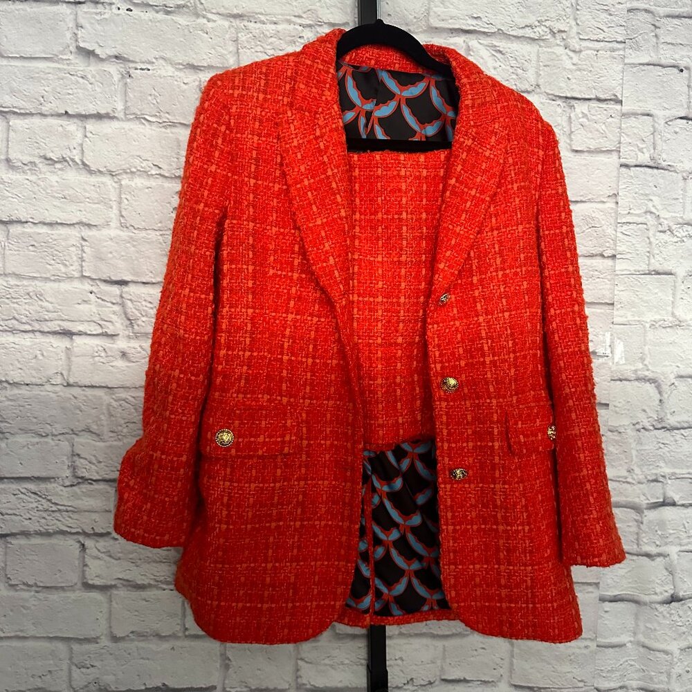 Zara Tweed Blazer / Skirt Set